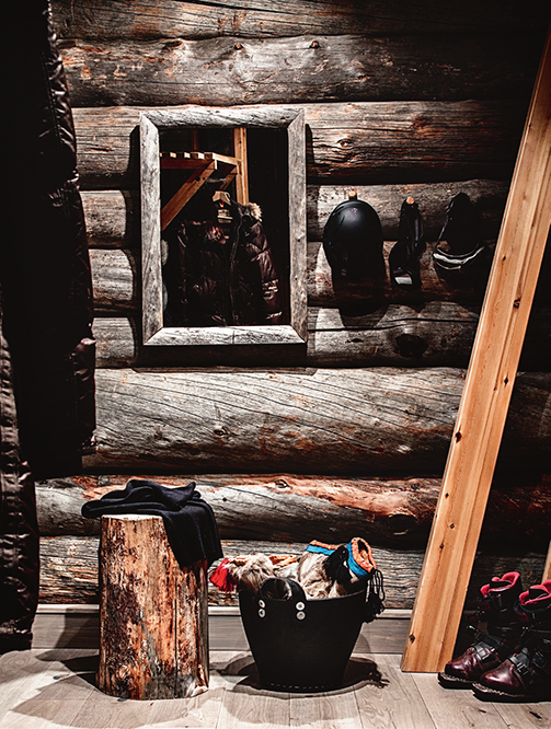 Chalet Fellside en bois rond de Laponie décoration intérieure