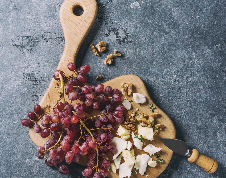 Planche raisin fromage, saveurs et terroirs